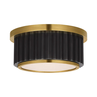 Cavill Solitaire LED Flush Mount Ceiling Light in Bronze And Natural Brass.