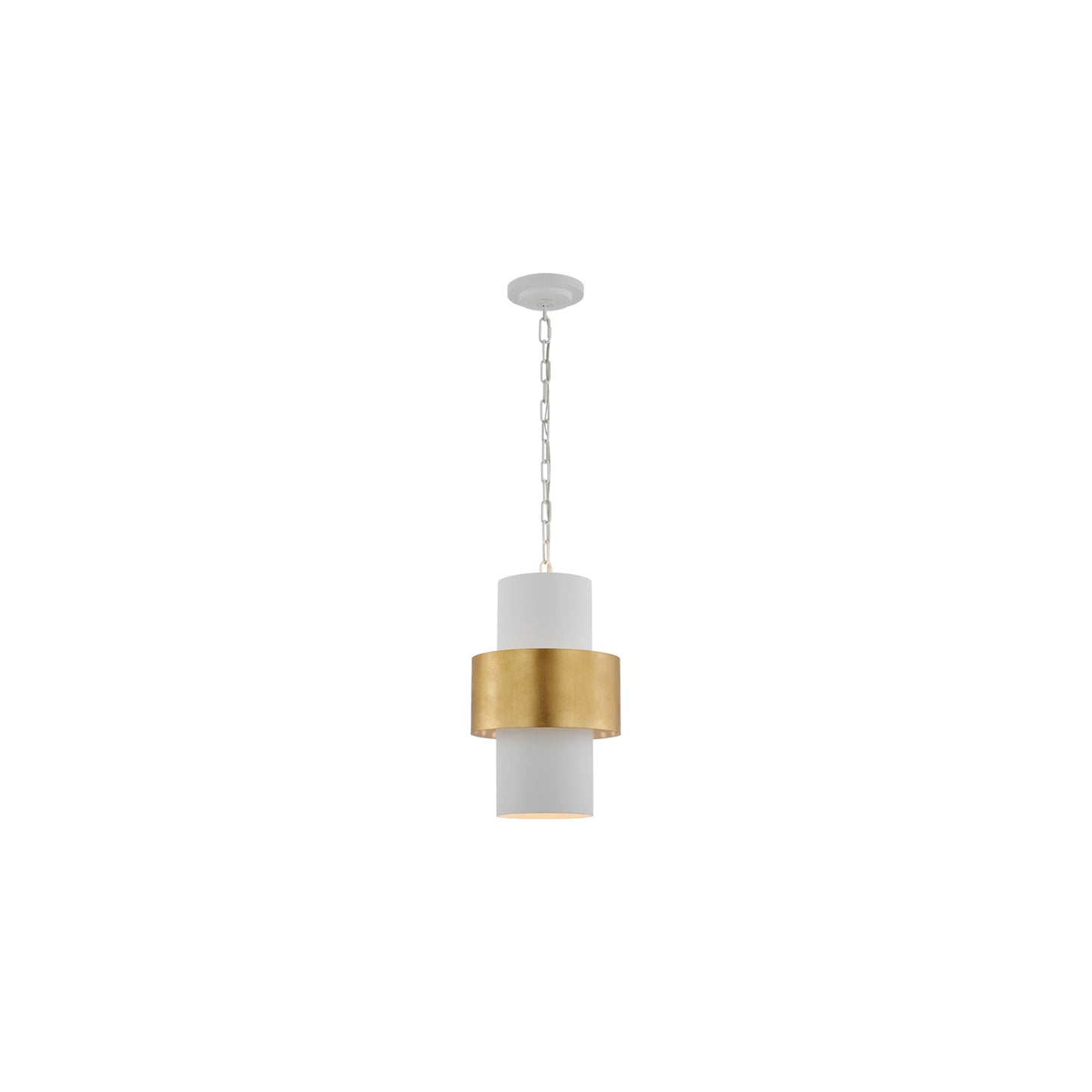 Chalmette Pendant Light in Plaster White/Gild (11-Inch).