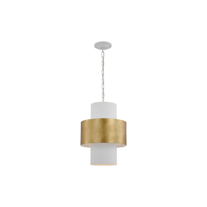 Chalmette Pendant Light in Plaster White/Gild (16-Inch).