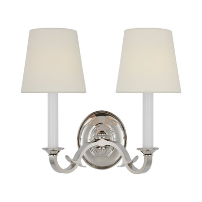 Channing Wall Light in Polished Nickel (2-Light).