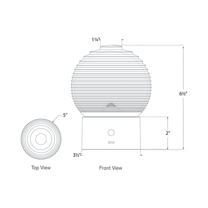 Circon LED Rechargeable Table Lamp - line drawing.