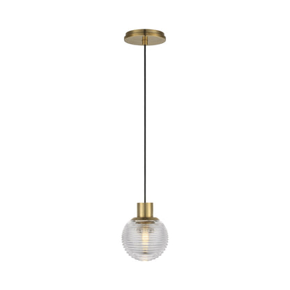 Circon Mini LED Pendant Light in Natural Brass.