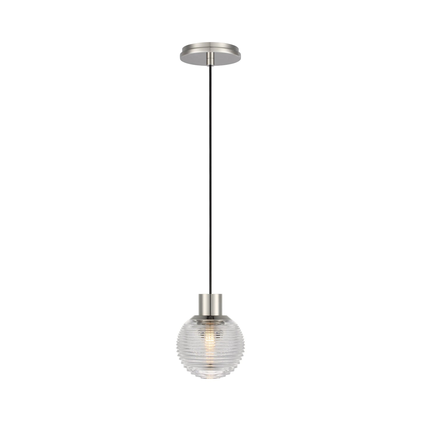 Circon Mini LED Pendant Light in Polished Nickel.