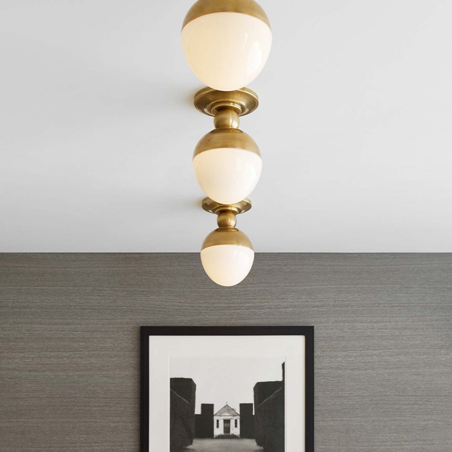 Clark Flush Mount Ceiling Light in living room.