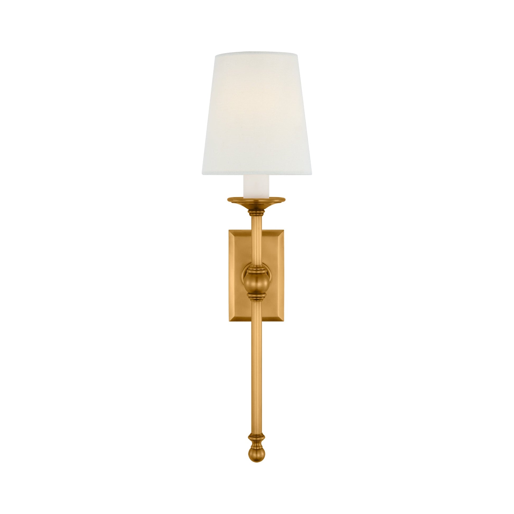 Classic Tail Wall Light in Antique-Burnished Brass (Rectangle).
