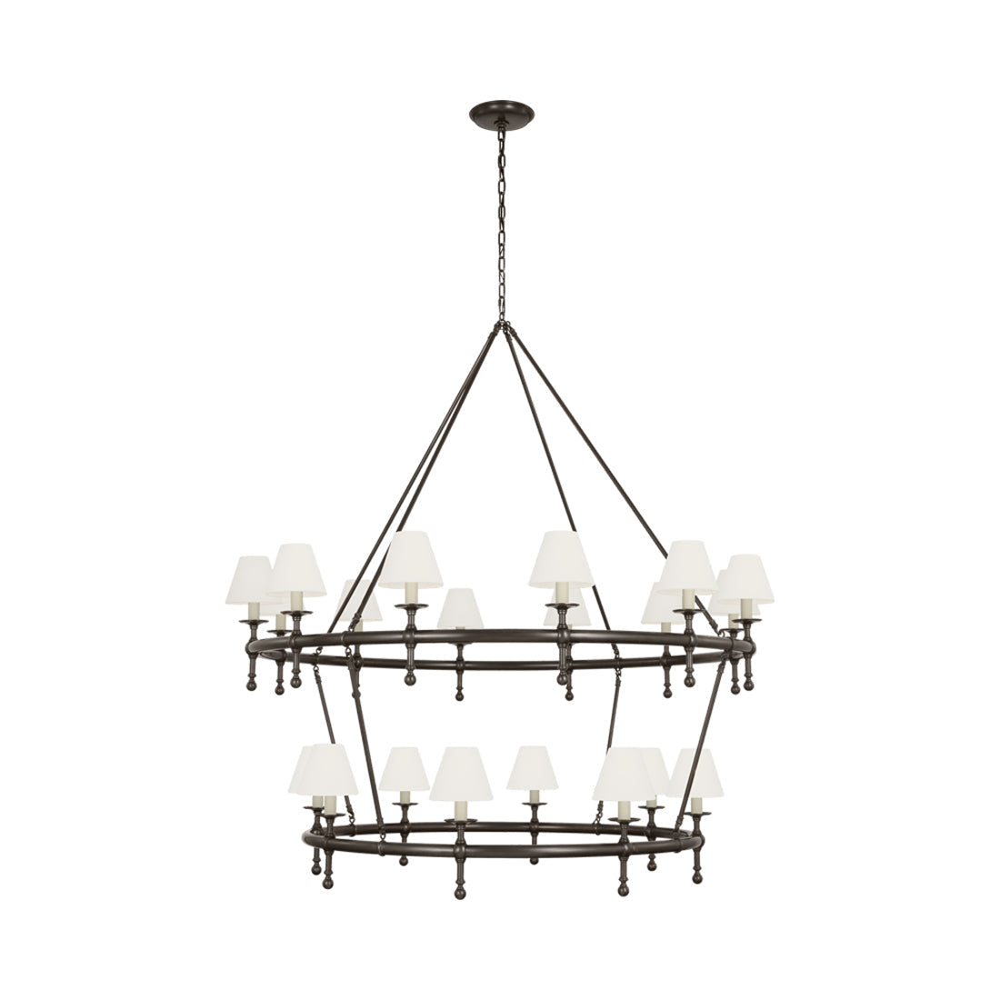 Classic Two-Tier Chandelier in Bronze (Linen).