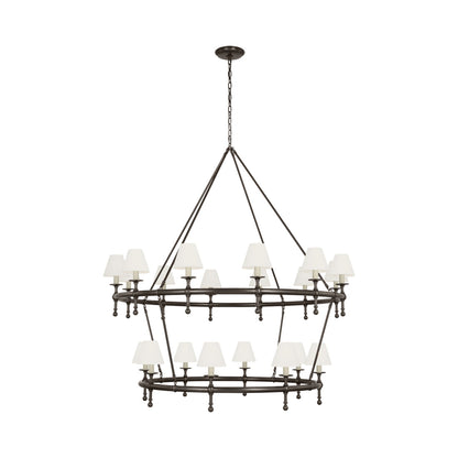 Classic Two-Tier Chandelier in Bronze (Linen).