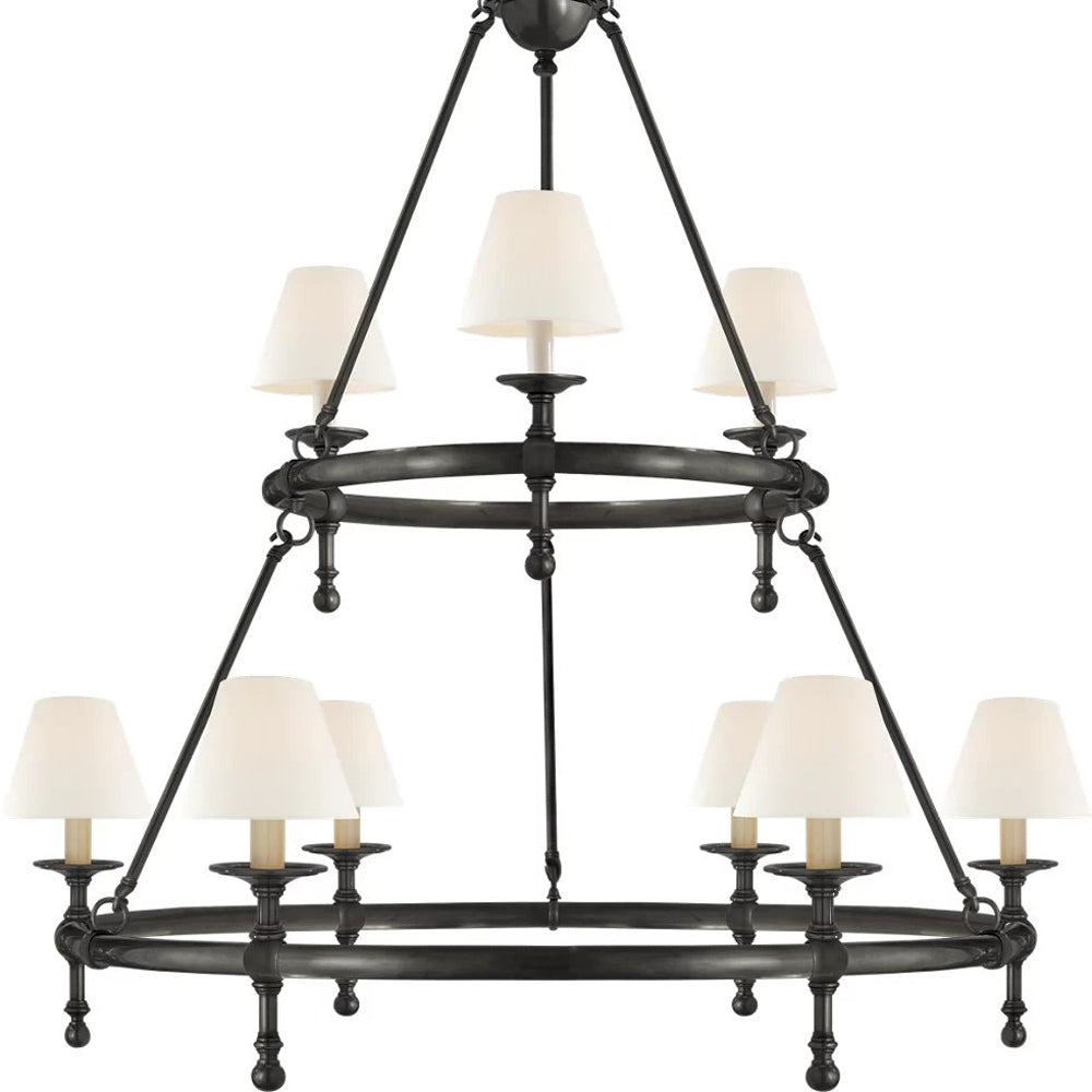 Classic Two-Tier Ring Chandelier in Detail.