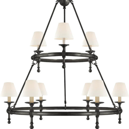 Classic Two-Tier Ring Chandelier in Detail.