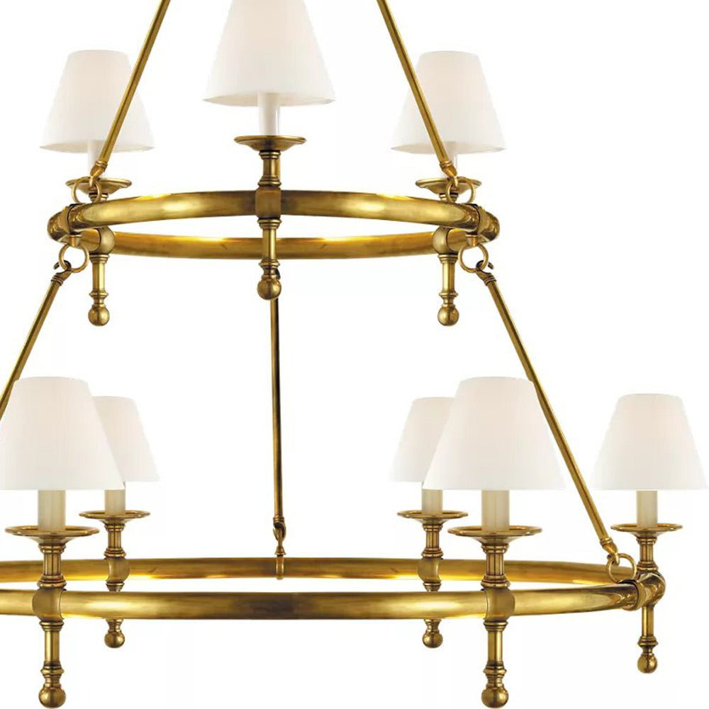 Classic Two-Tier Ring Chandelier in Detail.
