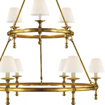 Classic Two-Tier Ring Chandelier in Detail.