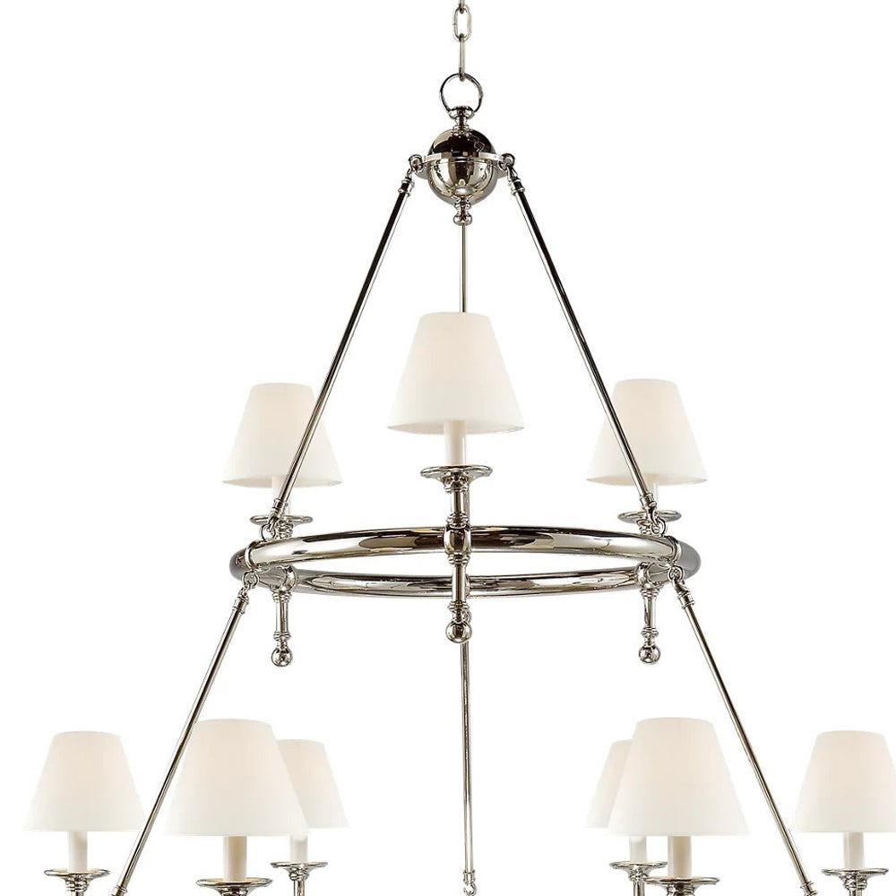 Classic Two-Tier Ring Chandelier in Detail.
