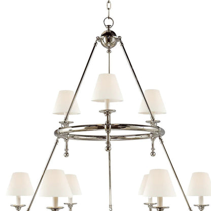 Classic Two-Tier Ring Chandelier in Detail.