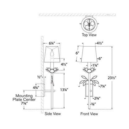 Clementine Wall Light - line drawing.