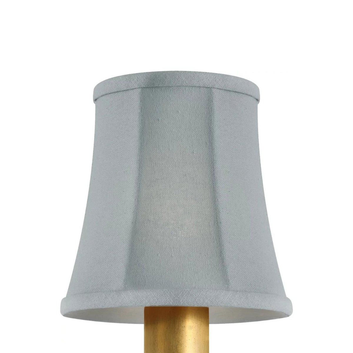 Clip Empire Lamp Shade in Blue Linen Bell (4-Inch).