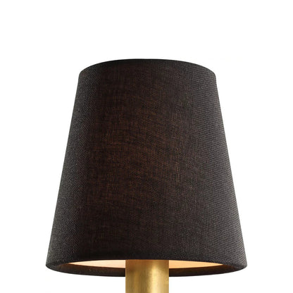 Clip Empire Lamp Shade in Black Linen (4.25-Inch).