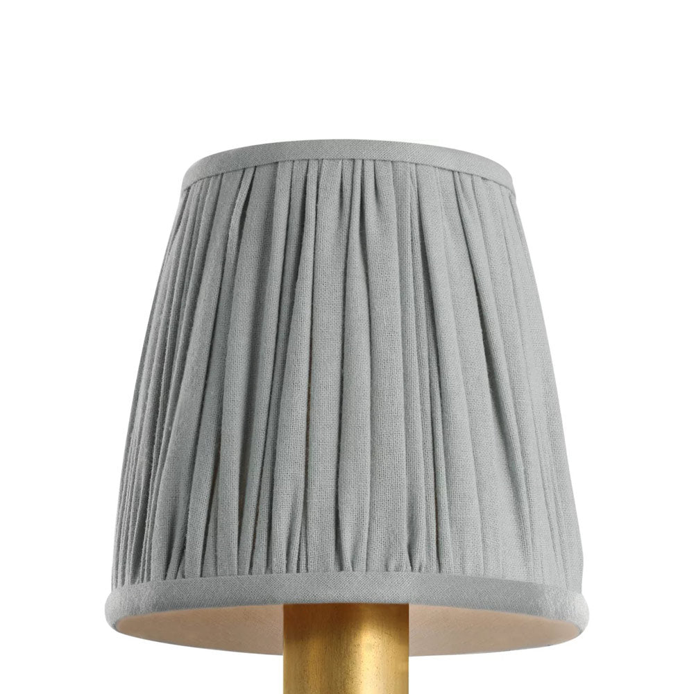 Clip Empire Lamp Shade in Pleated Blue Linen (4.25-Inch).