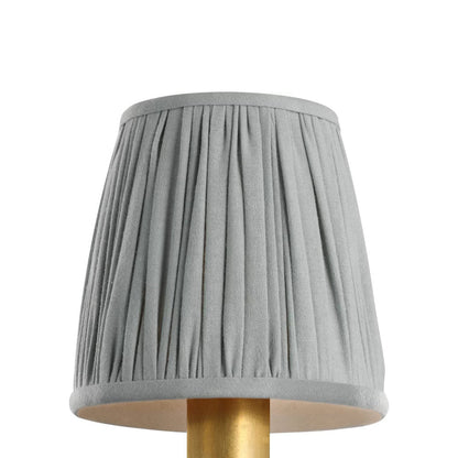 Clip Empire Lamp Shade in Pleated Blue Linen (4.25-Inch).