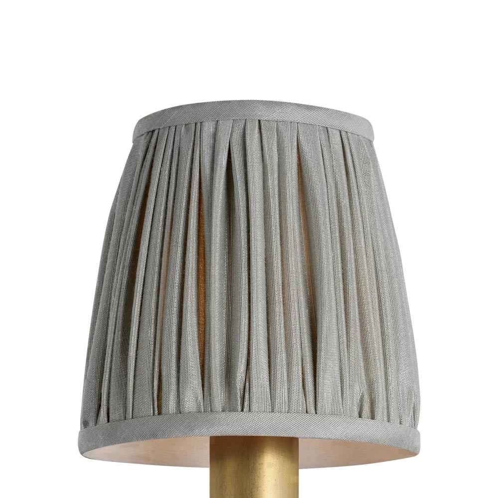 Clip Empire Lamp Shade in Pleated Mist Silk (4.25-Inch).