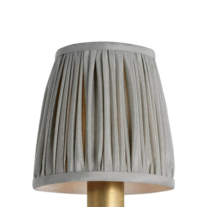Clip Empire Lamp Shade in Pleated Mist Silk (4.25-Inch).