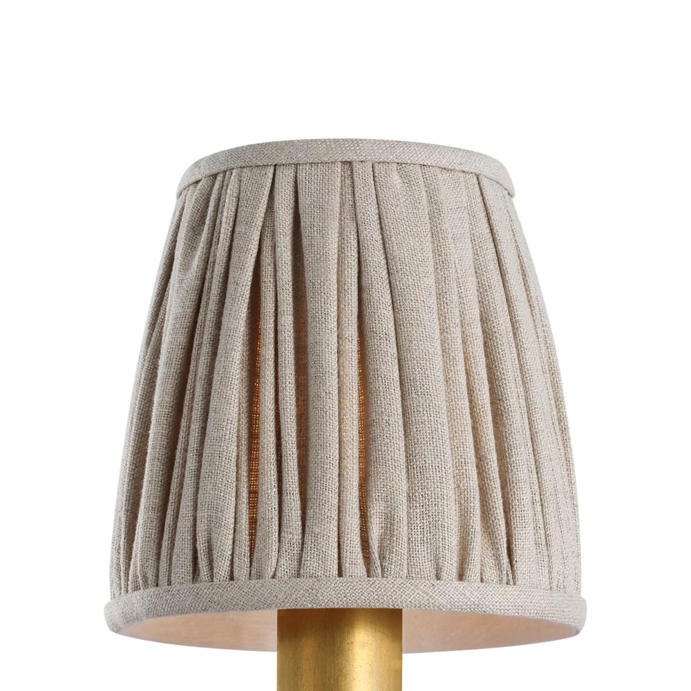 Clip Empire Lamp Shade in Pleated Natural Linen (4.25-Inch).