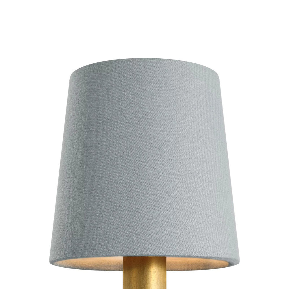 Clip Empire Lamp Shade in Blue Linen (5-Inch).