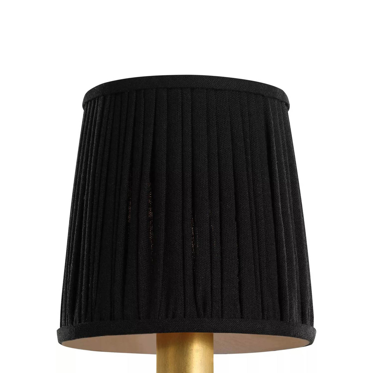 Clip Empire Lamp Shade in Pleated Black Linen (5-Inch).