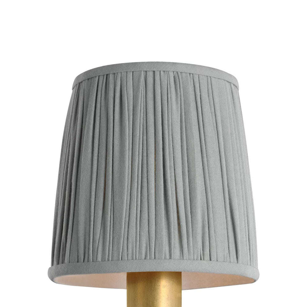 Clip Empire Lamp Shade in Pleated Blue Linen (5-Inch).