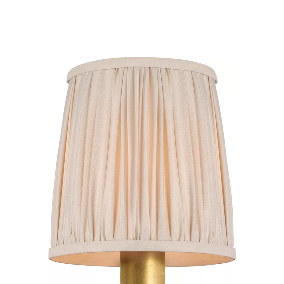 Clip Empire Lamp Shade in Pleated Champagne Silk (5-Inch).