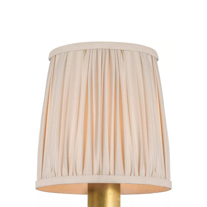 Clip Empire Lamp Shade in Pleated Champagne Silk (5-Inch).