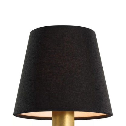 Clip Empire Lamp Shade in Black Linen (6-Inch).