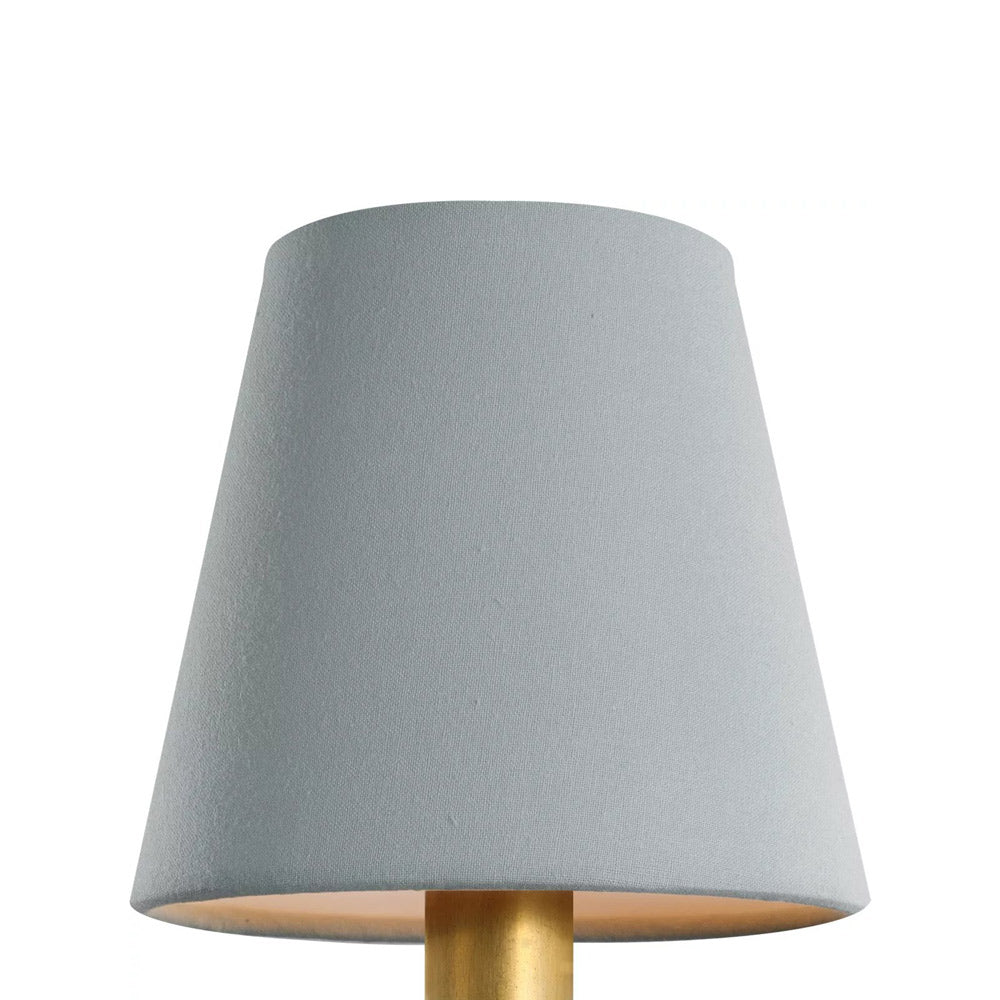 Clip Empire Lamp Shade in Blue Linen (6-Inch).
