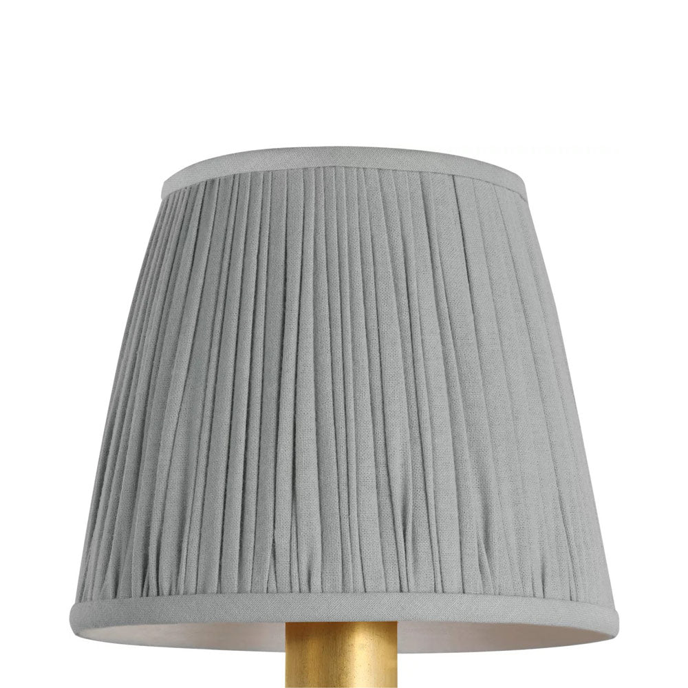 Clip Empire Lamp Shade in Pleated Blue Linen (6-Inch).