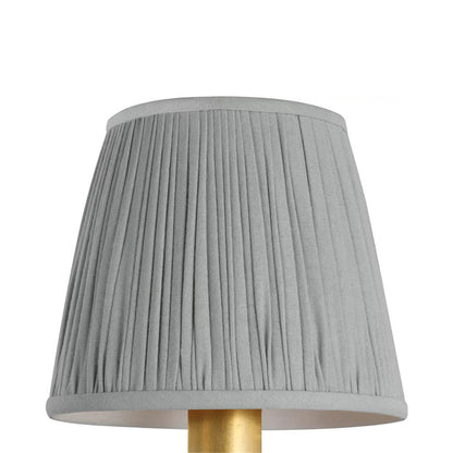 Clip Empire Lamp Shade in Pleated Blue Linen (6-Inch).