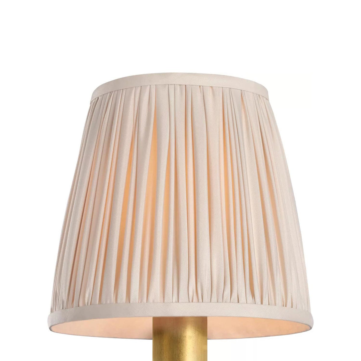 Clip Empire Lamp Shade in Pleated Champagne Silk (6-Inch).