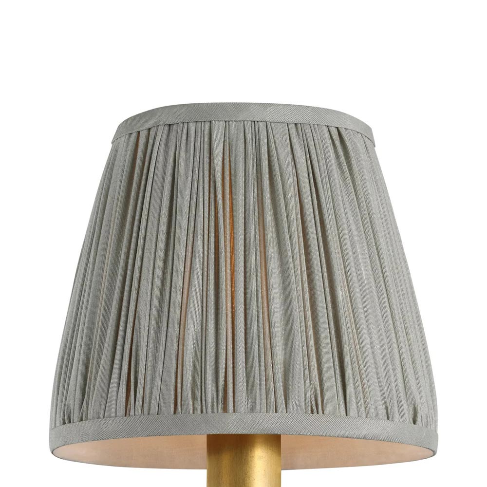 Clip Empire Lamp Shade in Pleated Mist Silk (6-Inch).