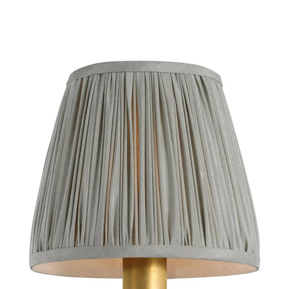Clip Empire Lamp Shade in Pleated Mist Silk (6-Inch).