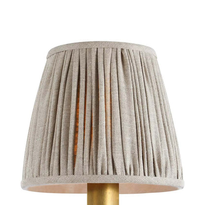 Clip Empire Lamp Shade in Pleated Natural Linen (6-Inch).