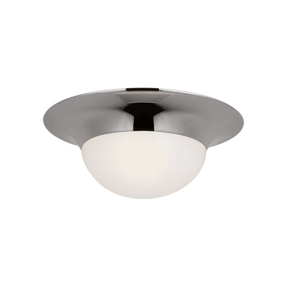 Cluny LED Flush Mount Ceiling Light in Polished Nickel (18-Inch).