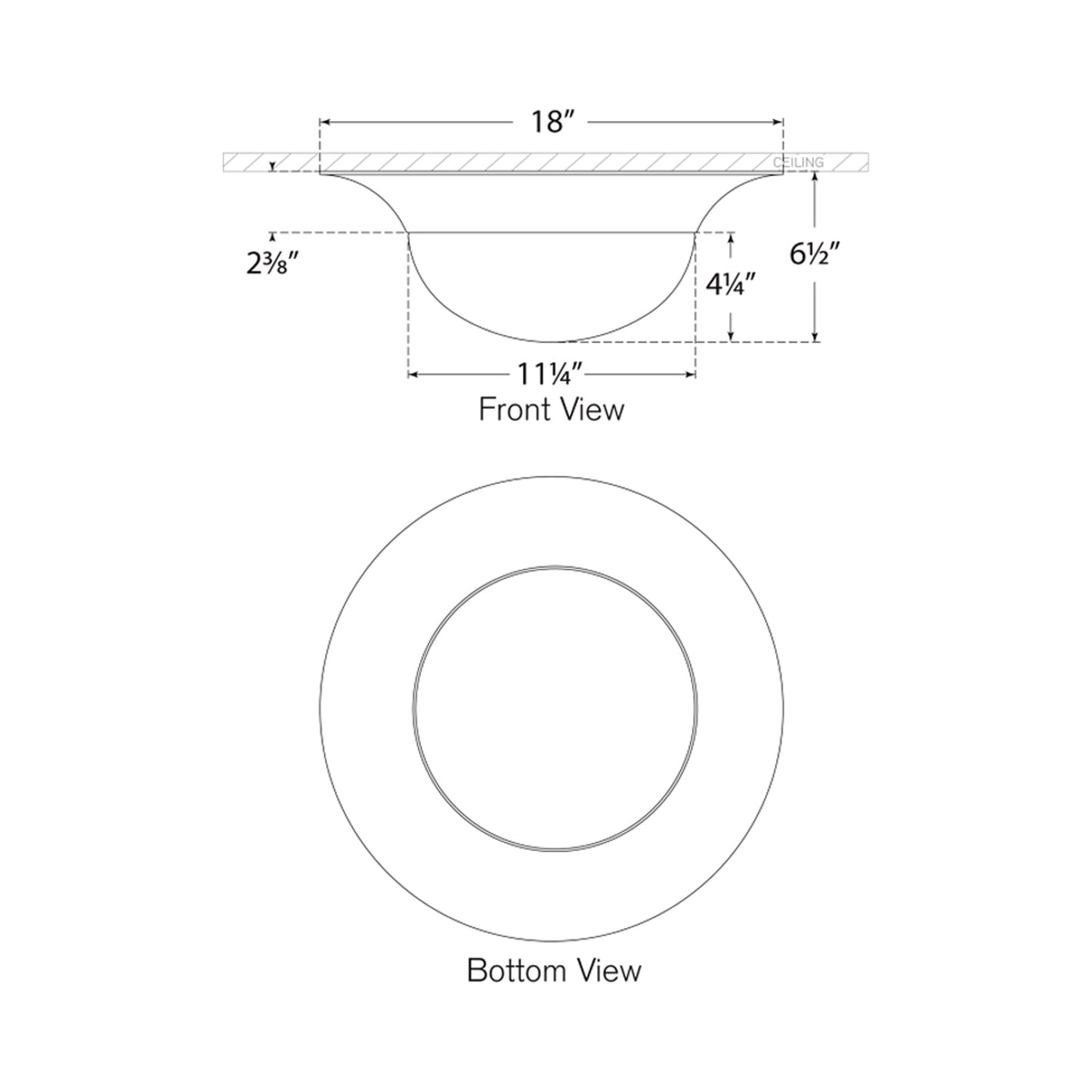 Cluny LED Flush Mount Ceiling Light - line drawing.
