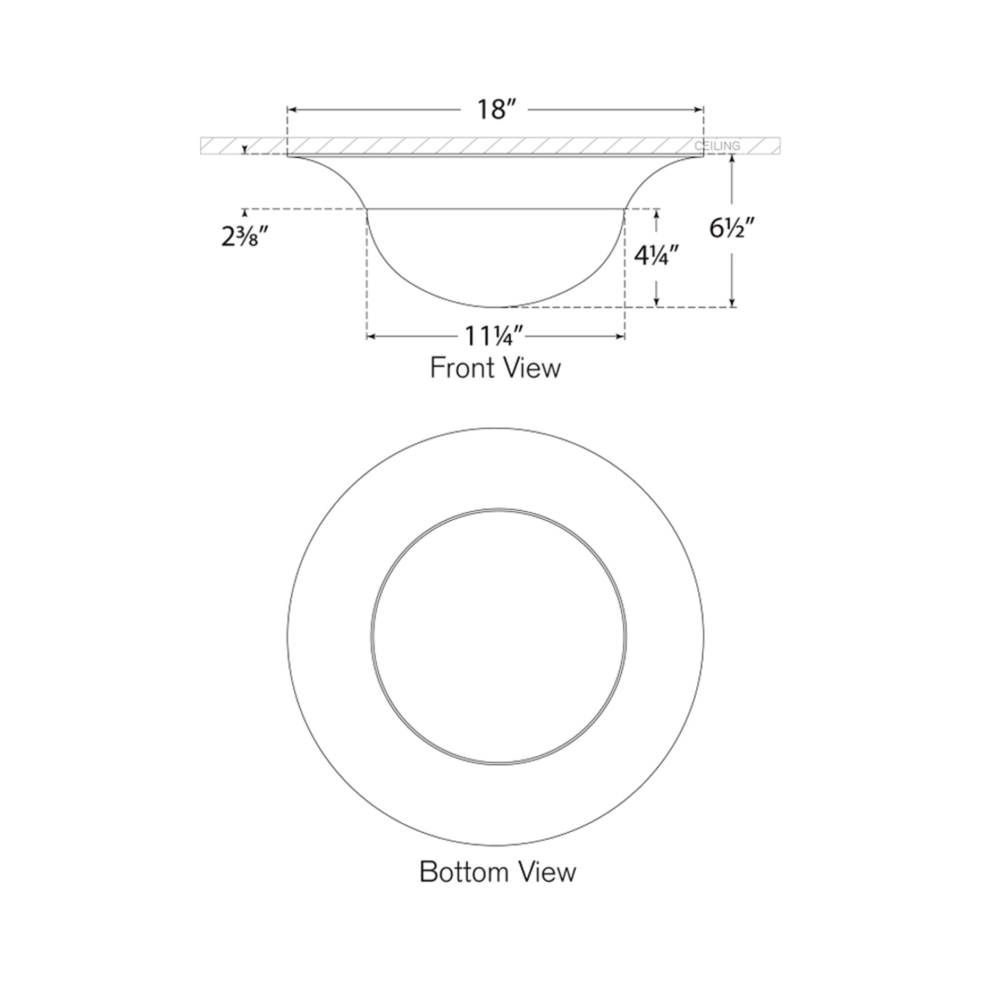 Cluny LED Flush Mount Ceiling Light - line drawing.