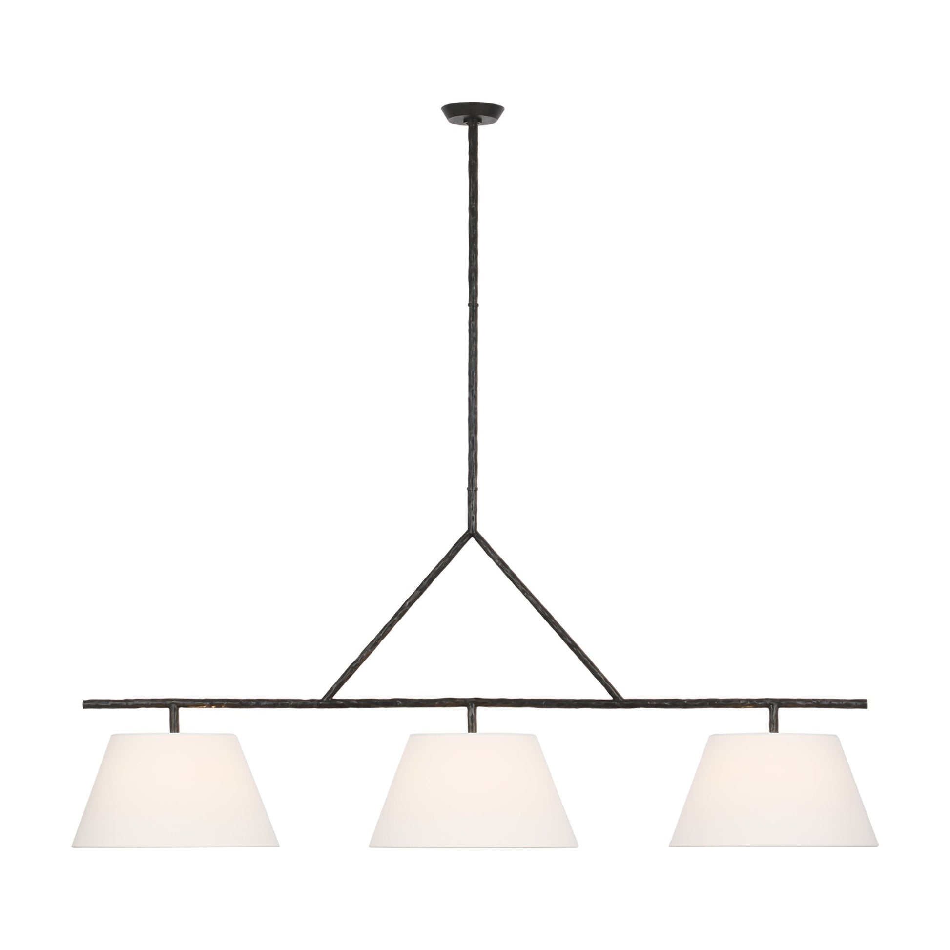 Collette LED Linear Pendant Light in Aged Iron (Large).