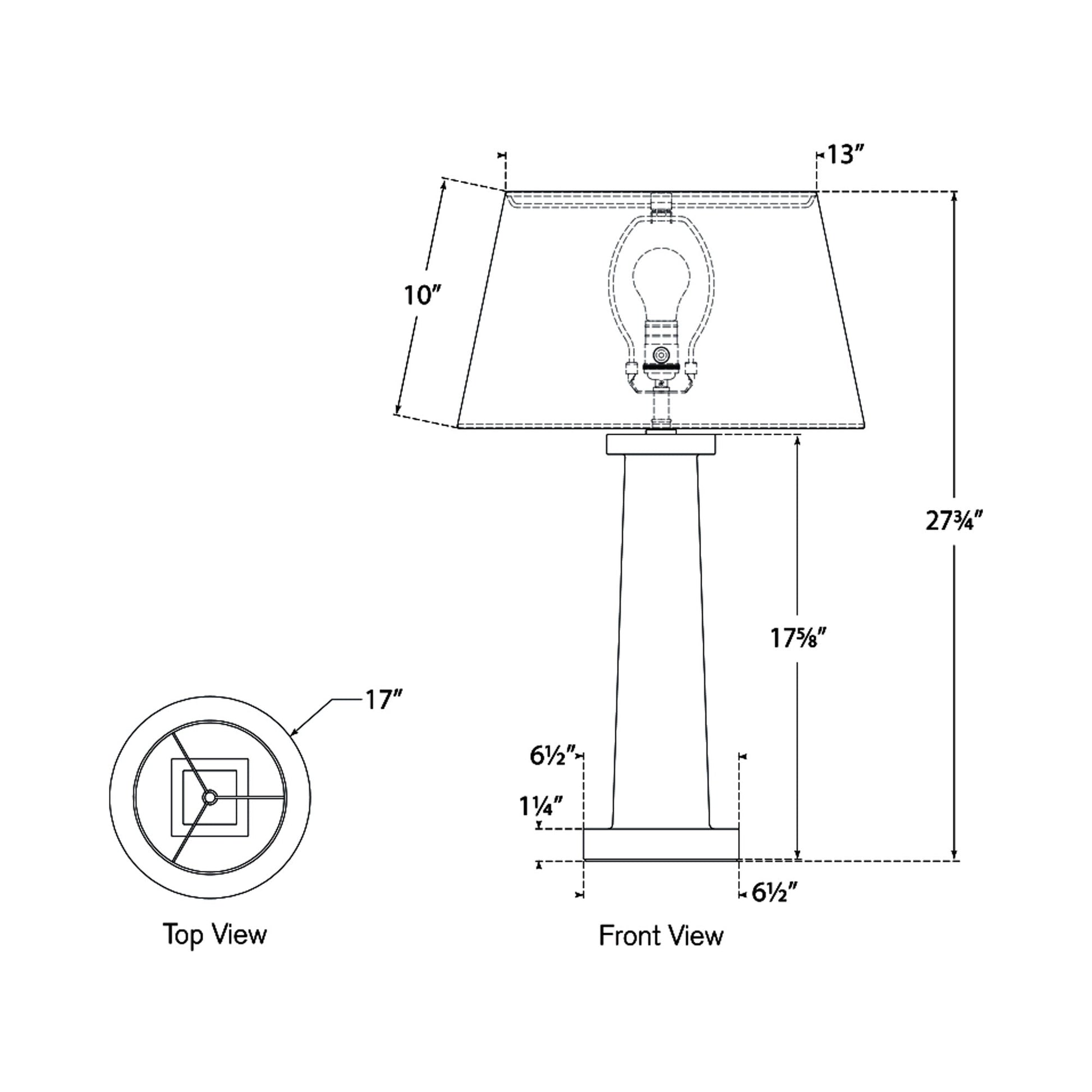Colonne Table Lamp - line drawing.