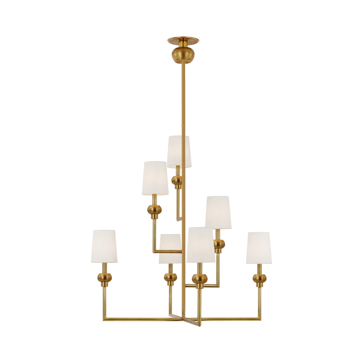 Comtesse Chandelier in Hand-Rubbed Antique Brass.