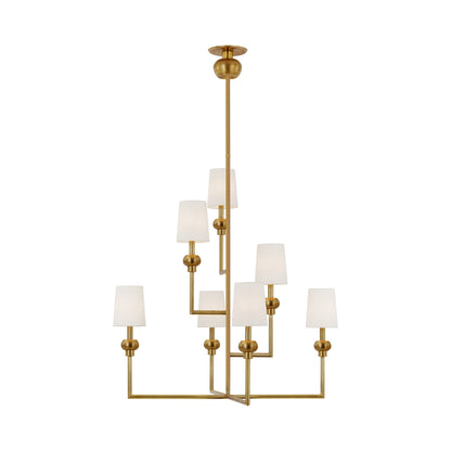 Comtesse Chandelier in Hand-Rubbed Antique Brass.