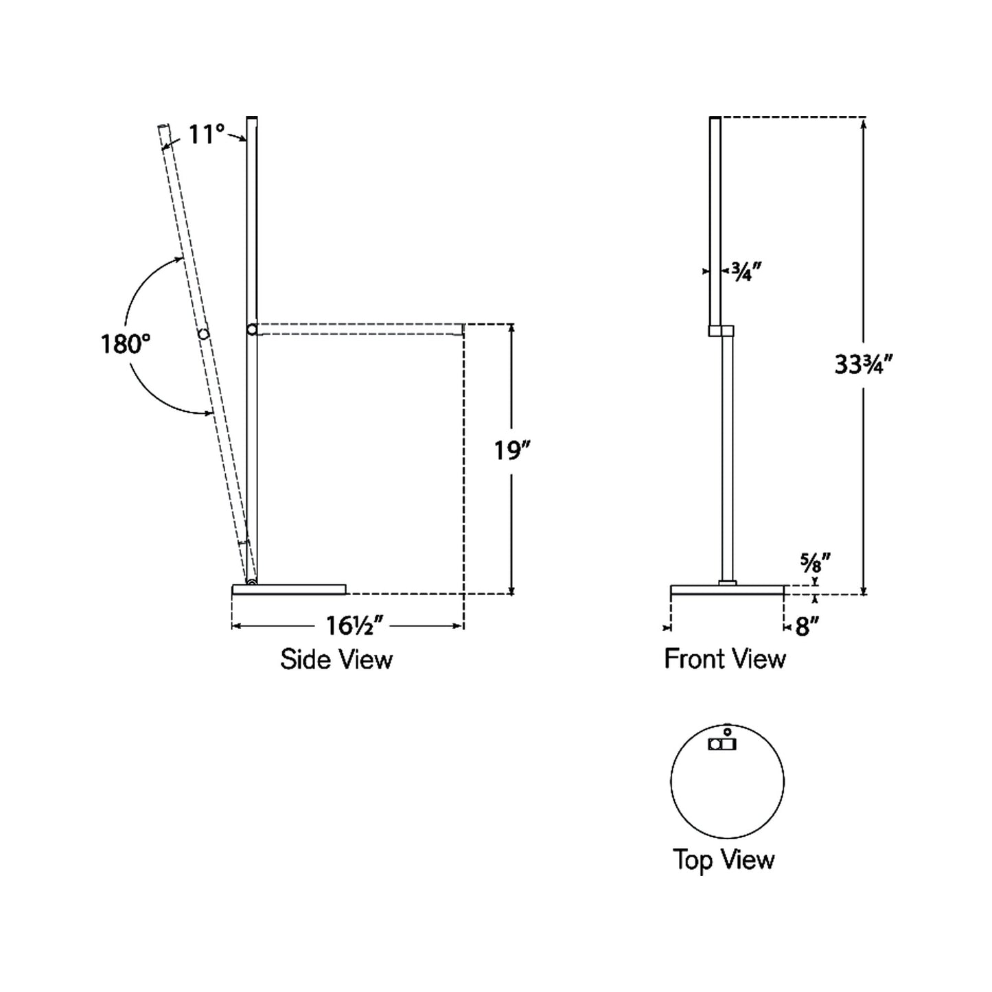 Cona LED Table Lamp - line drawing.