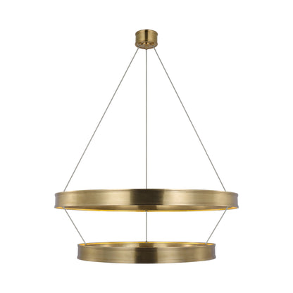 Connery LED Two-Tier Chandelier in Antique-Burnished Brass (40.5-Inch).