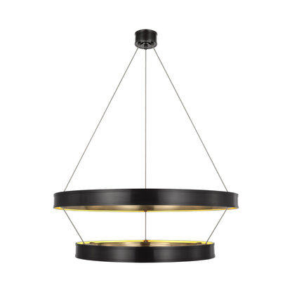 Connery LED Two-Tier Chandelier in Modern Iron (40.5-Inch).