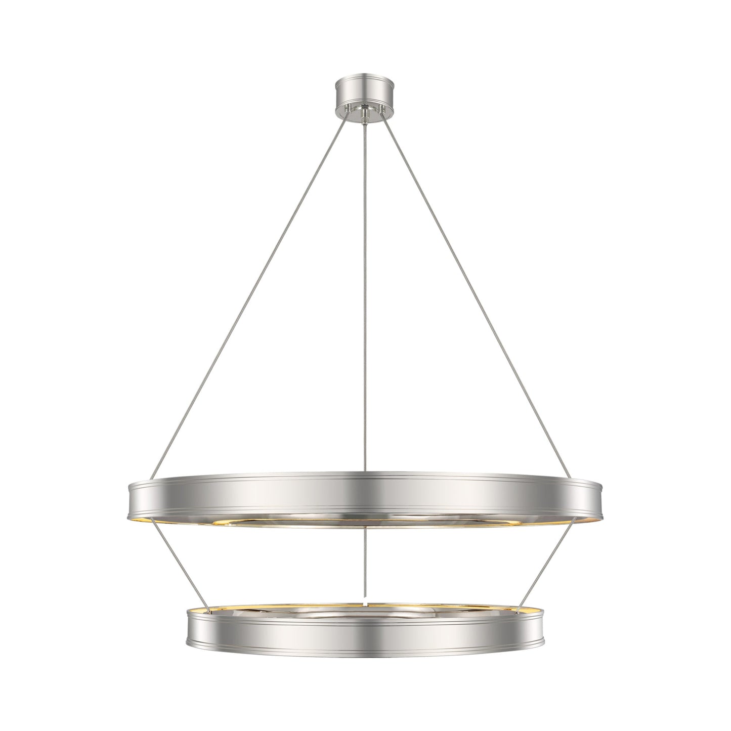 Connery LED Two-Tier Chandelier in Polished Nickel (40.5-Inch).