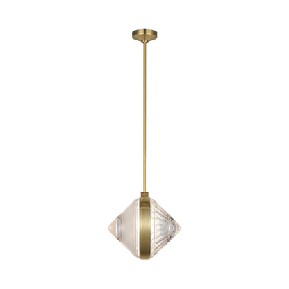 Copper Coast LED Pendant Light in Natural Brass (Karo and Olive Cut).